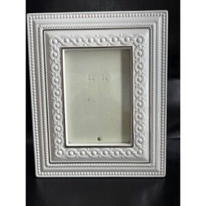 Lenox Artiste White Picture Frame 5x7 Beaded Rope Trim Elegant Decor 629445